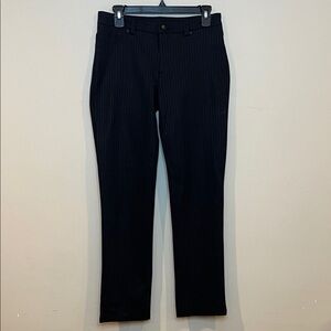 DKNY Women's Black Pinstripe Straight Leg Jeans